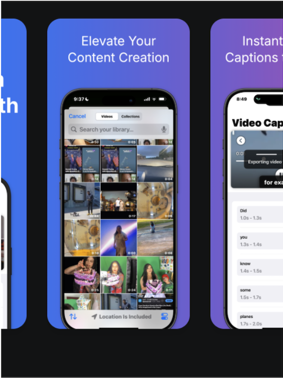Caption for Creators app